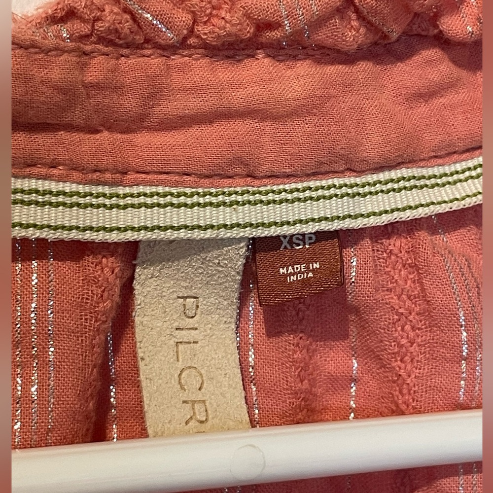 Pilcro Salmon Pink Button-Down Blouse Shirt - Picture 6 of 10